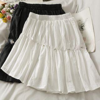 Asymmetrical Flower-accent Mini Skirt