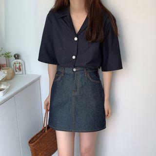 Short-sleeve Shirt / High-waist Wide-leg Shorts