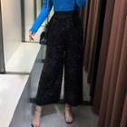 High-waist Sequin Wide-leg Pants