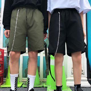 Chain Strap Wide-leg Shorts