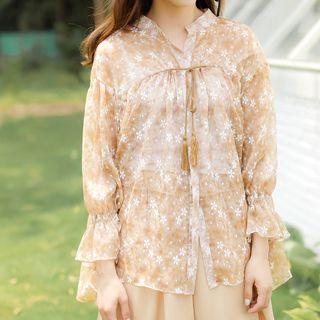 Floral Print Long-sleeve Light Jacket