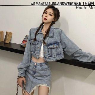 Cropped Denim Jacket / Mini Skirt