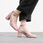 Ankle-strap Chunky-heel Pumps (2 Designs)