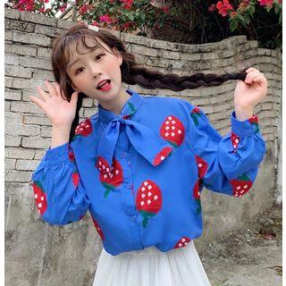 Strawberry Print Long-sleeve Shirt