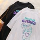 Short Sleeved Cartoon Print T-shirt