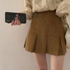 Corduroy Mini Pleated Skirt