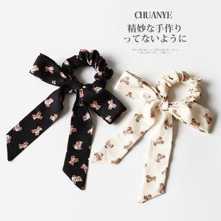 Bear Bow Hair Tie / Narrow Scarf Hair Tie