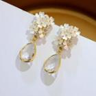 Flower Drop Earring 1 Pair - Stud Earring - Flower Drop Earring - One Size