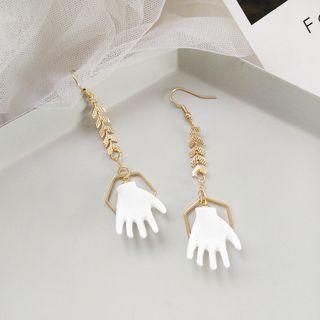 Resin Palm Alloy Hexagon Dangle Earring
