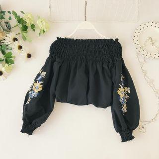 Floral Embroidered Off Shoulder Blouse