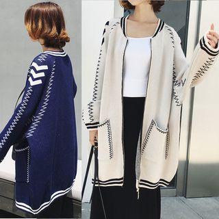 Pocketed Knitted Zip Jacket