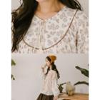 Tassel-detail Floral Print Blouse Brown - One Size