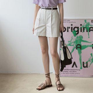 High-rise Pintuck Shorts