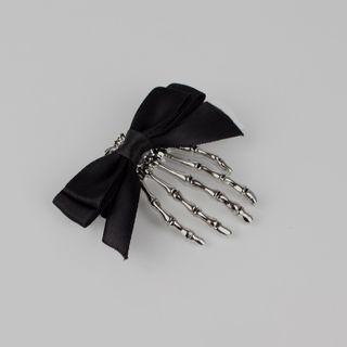 Bow Skeleton Hand Hair Clip