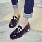 Patent Faux-pearl Loafers