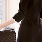 Mock Two-piece 3/4-sleeve A-line Dress