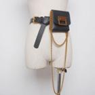 Chained Faux Leather Belt Bag