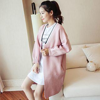 Stripe Trim Long Cardigan