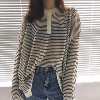 Striped Buttoned Sweater