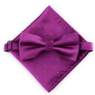 Set Of 2: Dotted Bow Tie + Pocket Square