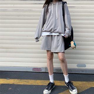 Set: Drawstring Hoodie + Sweatshorts