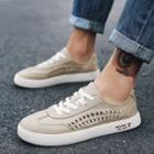 Faux Leather Woven Sneakers