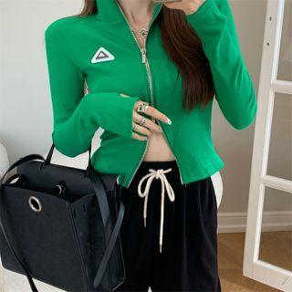 Long Sleeve Turtleneck Zipped Cropped Jacket