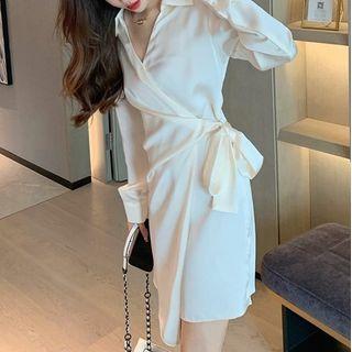 Long-sleeve Collared Sheath Dress / Shirt