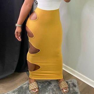 Cut-out Maxi Pencil Skirt