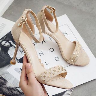 High Heel Beaded Sandals