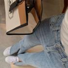 Slit Hem Boot-cut Jeans / Skinny Jeans