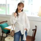 Wrap-front Long-sleeve T-shirt