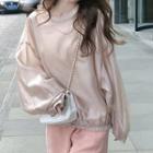 Set: Balloon-sleeve Top + Wide-leg Shorts