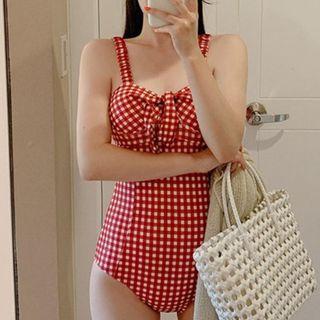 Bow Gingham Swimsuit