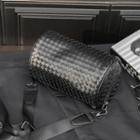 Faux Leather Barrel Crossbody Bag Black - One Size