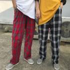 Couple Matching Wide-leg Plaid Pants