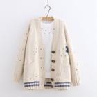 Perforated Embroidered Cardigan