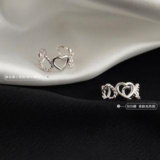 925 Sterling Silver Heart Cuff Earring 1 Pc - Love - Clip On Earring - One Size