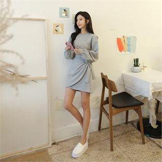 Wrap-hem Pullover Dress