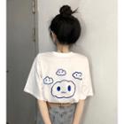 Short Sleeve Cloud Print T-shirt