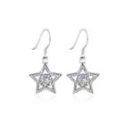 Simple Bright Star Cubic Zirconia Earrings Silver - One Size