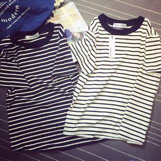Stripe Short Sleeve Top