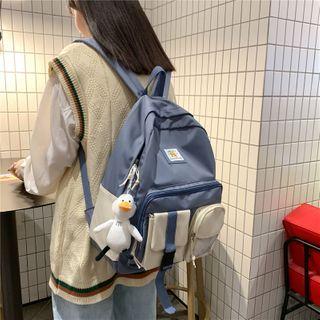 Two-tone Pvc Panel Backpack