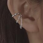 Chain Layered Alloy Cuff Earring 1 Pc - Silver - One Size