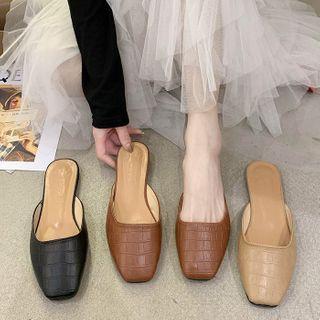 Faux Croc Grain Mules
