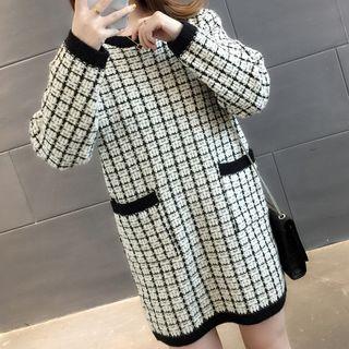 Mini Plaid Sweater Dress