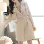 Flat-front Trench Coat With Belt