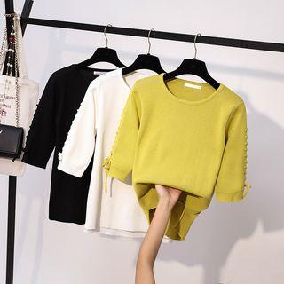 Crew-neck 3/4-sleeve Sweater