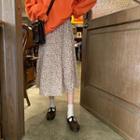 High-waist Floral Print Chiffon Midi Skirt