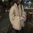 Details Mock Two-piece Padded Jacket Khaki - One Size